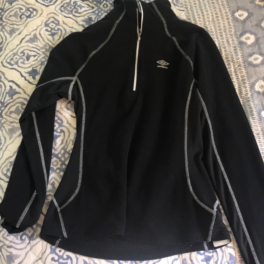 umbro black fuzzy jacket